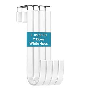 Over The Door Hooks White 4 Pack